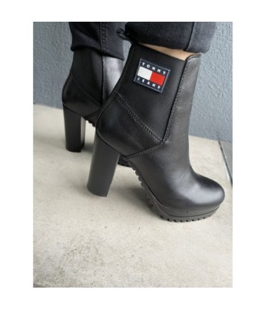 TOMMY BOOTS TALON NOIR LOGO FLAG