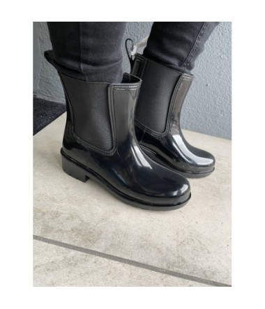 TOMMY HILFIGER BOOTS DE PLUIE NOIR BRILLANTE