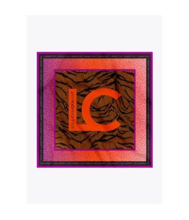 LOLA FOULARD CARRE SATINE ZEBRA MARRON