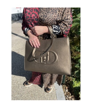 LIUJO SAC TOTE BRONZE LOGO 