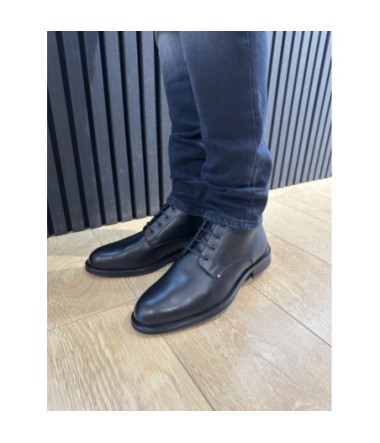 TOMMY BOOT LACET NOIR CUIR