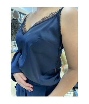 IMPERIAL DEBARDEUR DENTELLE NAVY