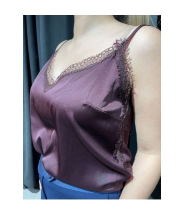 IMPERIAL DEBARDEUR DENTELLE VINO