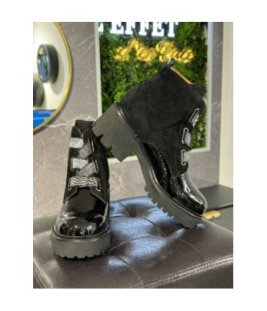 MAM'ZELLE UZAN BOOTS NOIR VERNIS